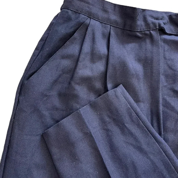 Norton McNaughton Navy Tapered Rayon Blend Trousers 8 - Picture 2 of 4